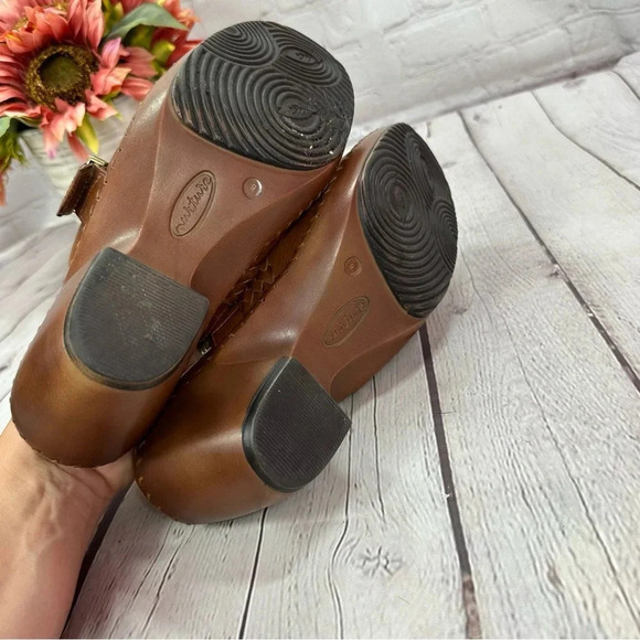 nurture Abiee brown leather mule clog slip-on shoes sz 9 - Picture 3 of 8